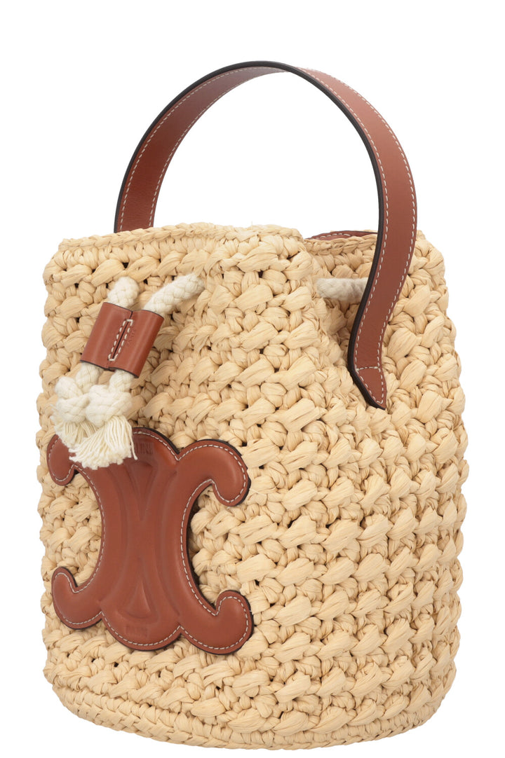 CELINE Triomphe Bucket Bag Raffia