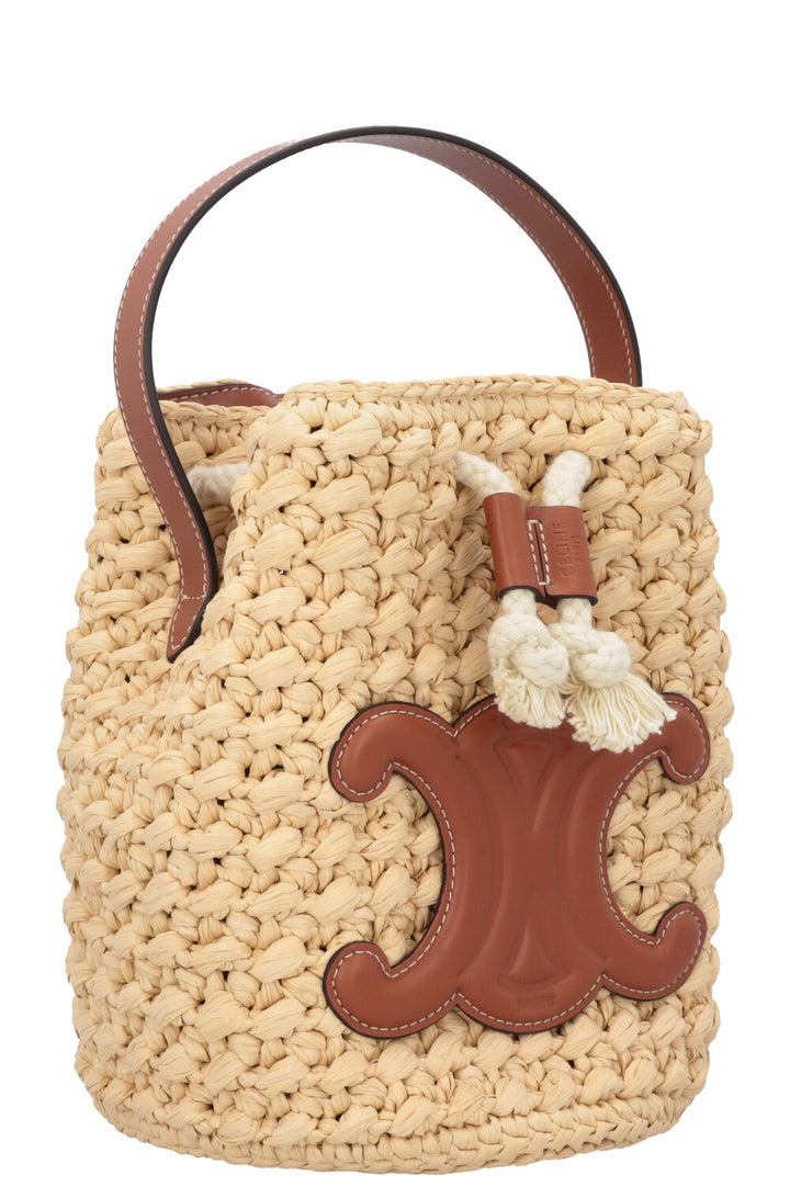 CELINE Triomphe Bucket Bag Raffia