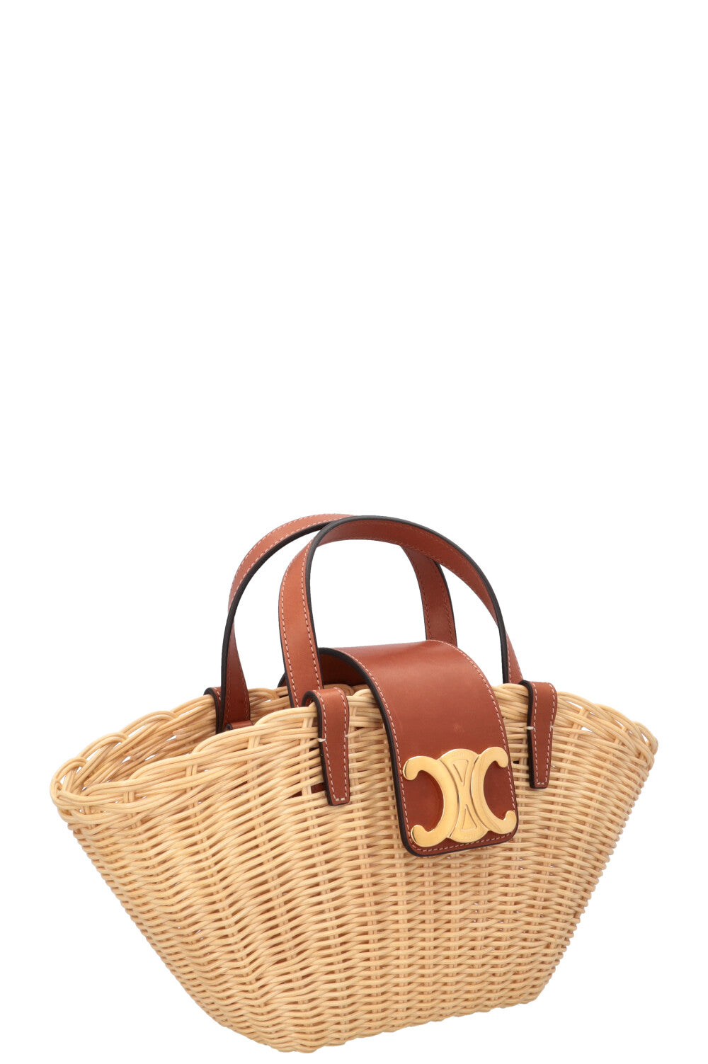 CELINE Teen Couffin Basket Bag Brown