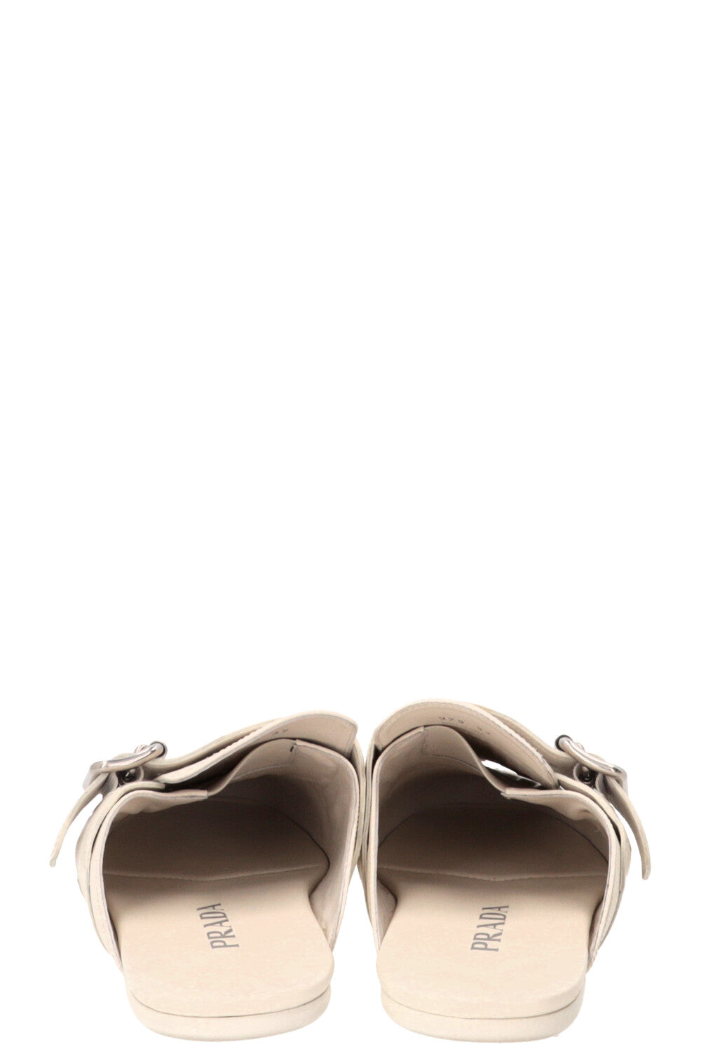 PRADA Shuffle Mules Aged Leather White