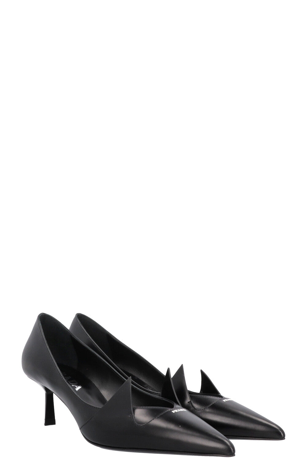 PRADA Logo Geometric Heels Black