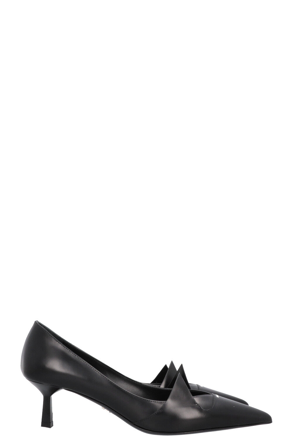 Escarpins géométriques à logo PRADA noirs