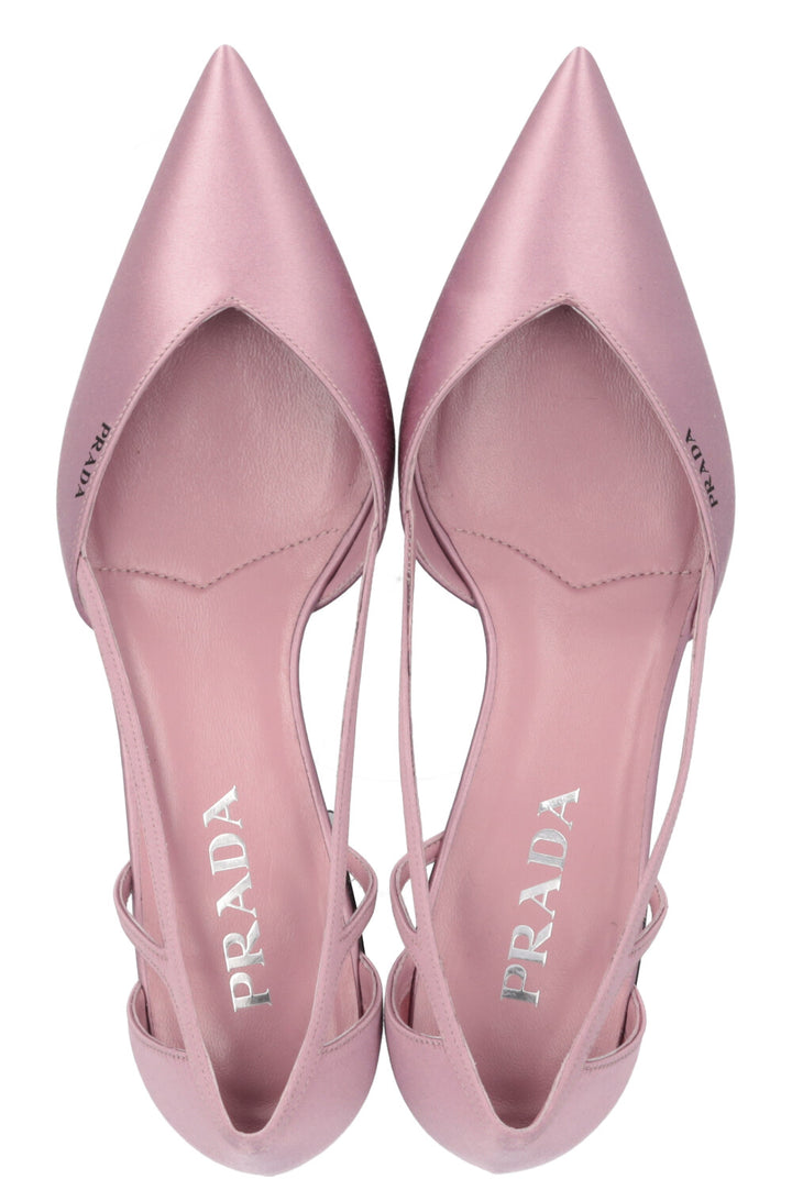 Escarpins PRADA Cut Out 55 en satin rose