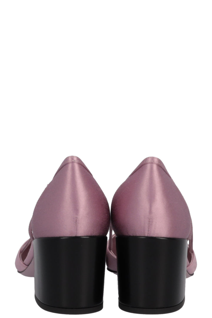 Escarpins PRADA Cut Out 55 en satin rose