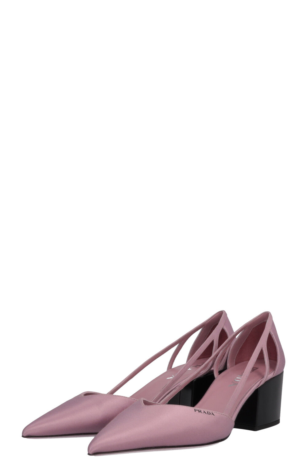 Escarpins PRADA Cut Out 55 en satin rose