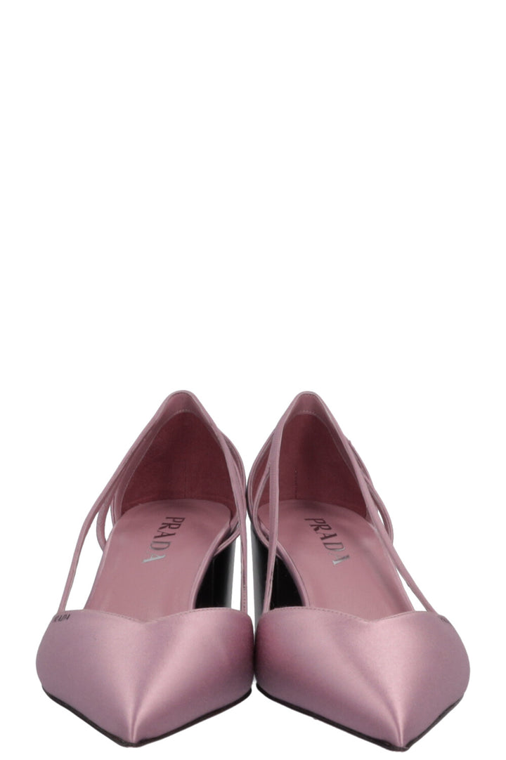 Escarpins PRADA Cut Out 55 en satin rose