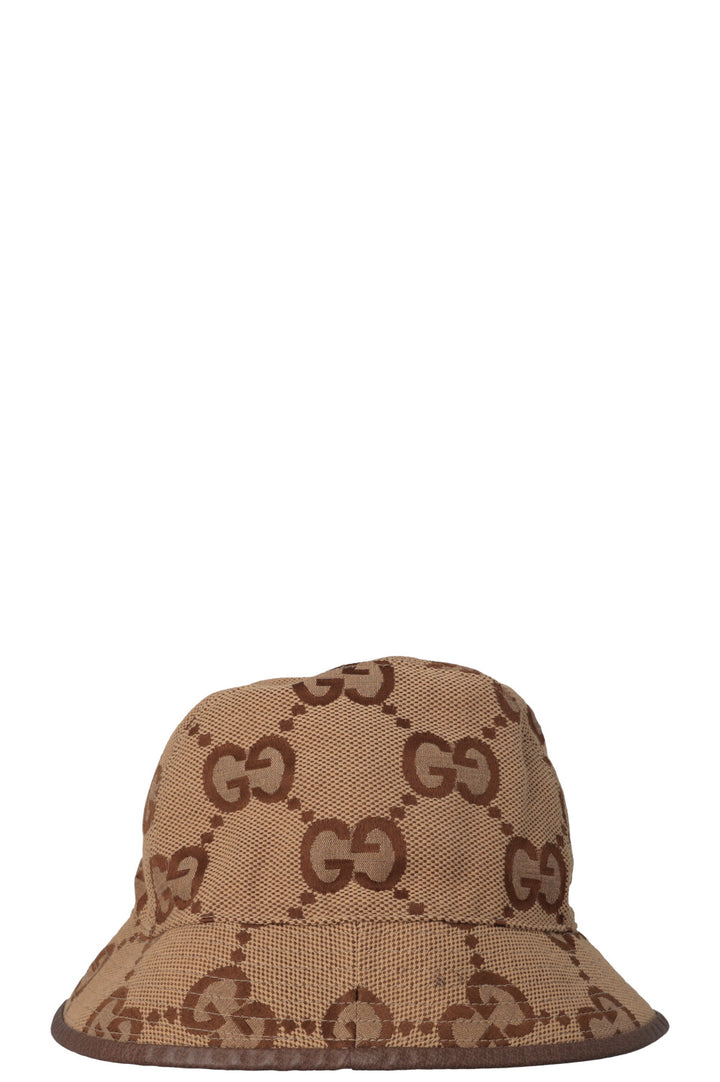 GUCCI Jumbo GG Canvas Bucket Hat Camel
