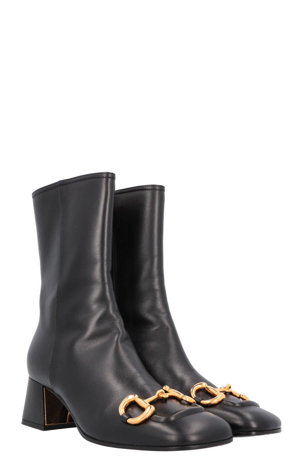GUCCI Horsebit Ankle Boots Black