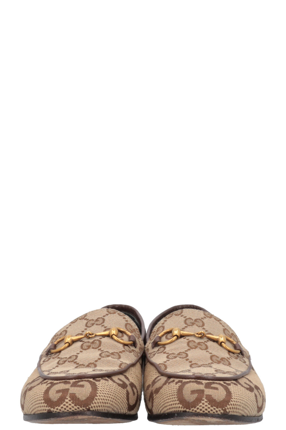GUCCI Jordaan Loafers Supreme Giant G Canvas Sand