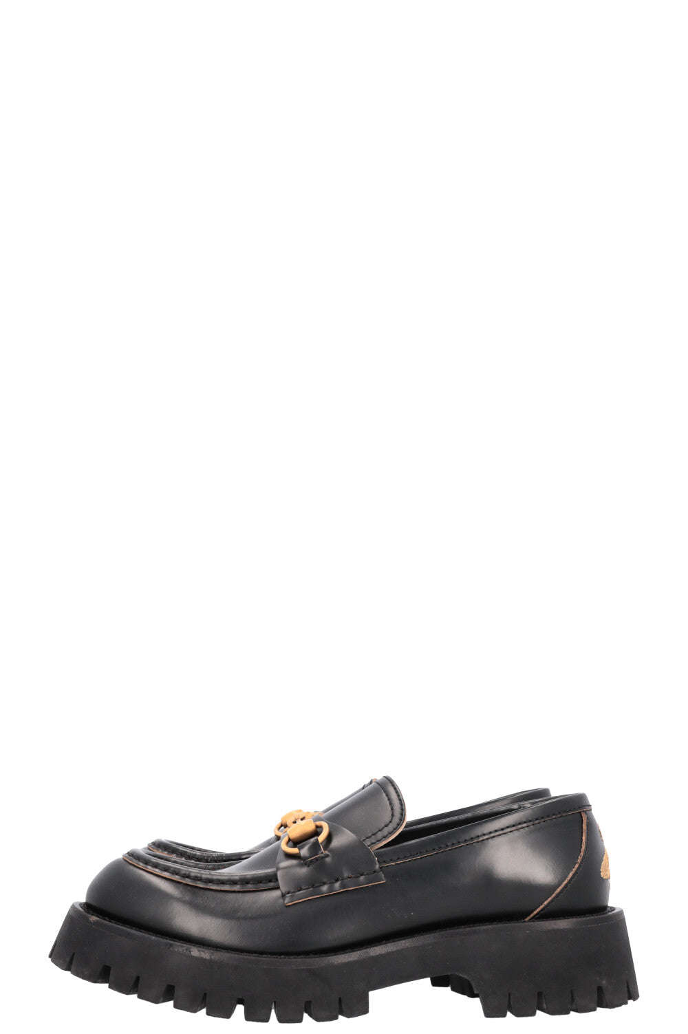 GUCCI Bee Embroidered Horsebit Platform Loafers Black