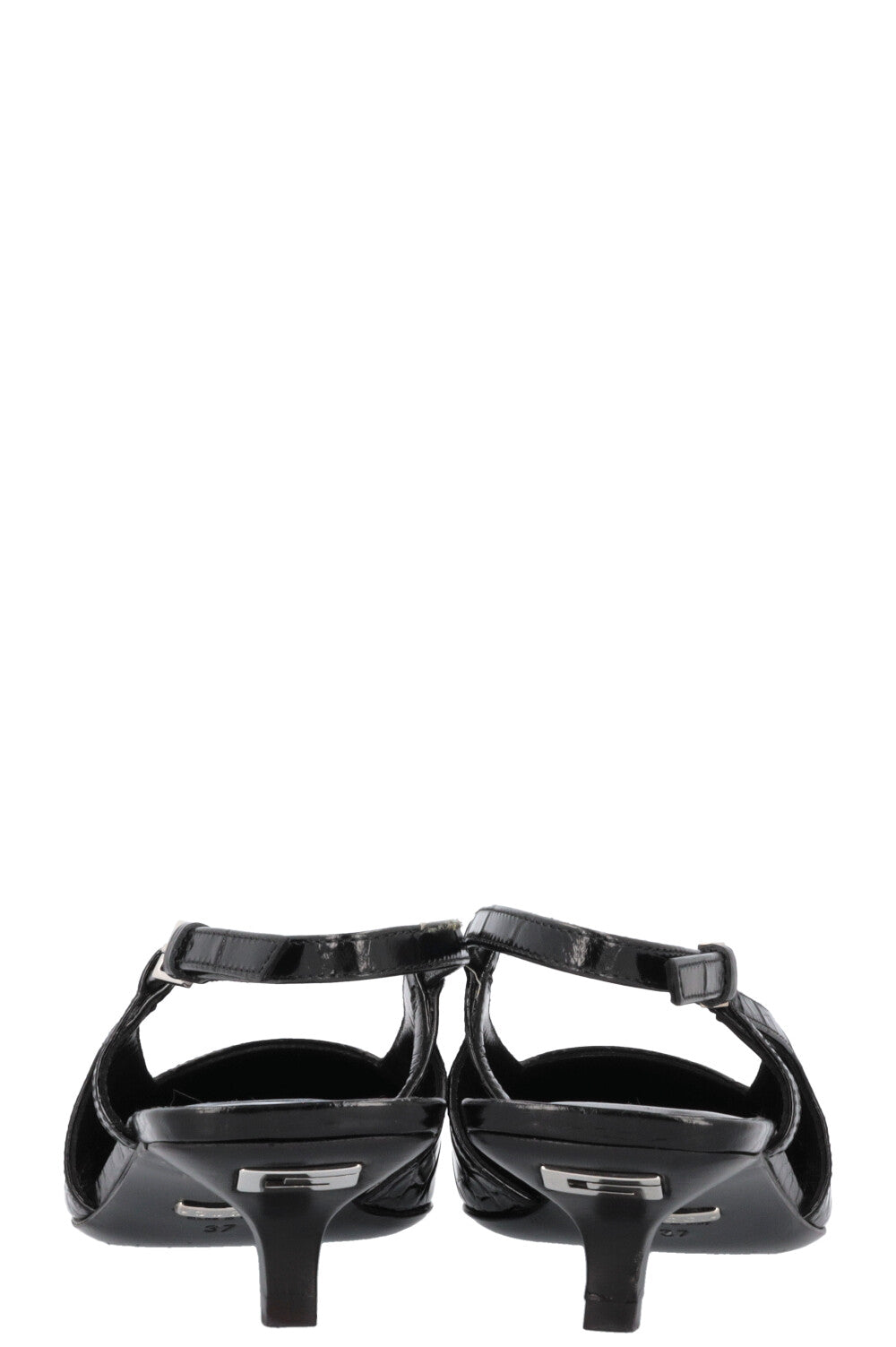 GUCCI Aria Talons à bride arrière en relief croco Noir
