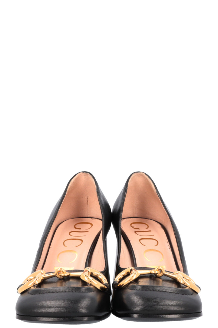 GUCCI Escarpins à talon bloc Horsebit Noir