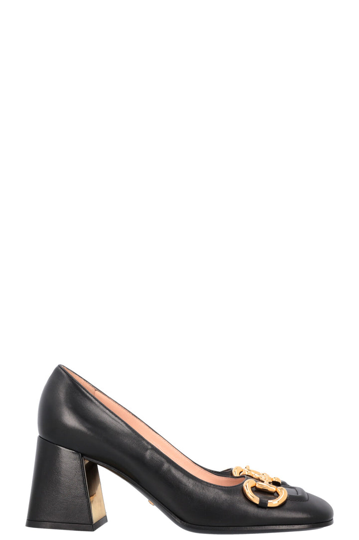 GUCCI Escarpins à talon bloc Horsebit Noir