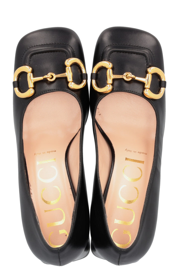 GUCCI Escarpins à talon bloc Horsebit Noir