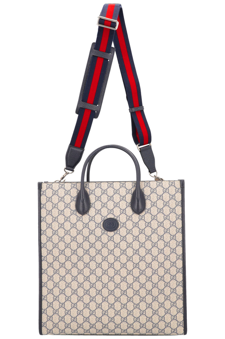 Sac cabas moyen GUCCI Supreme GG Bleu