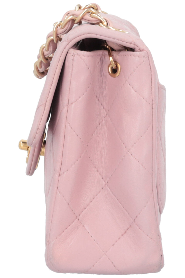 CHANEL Mini Square Flap Bag Leather Pink