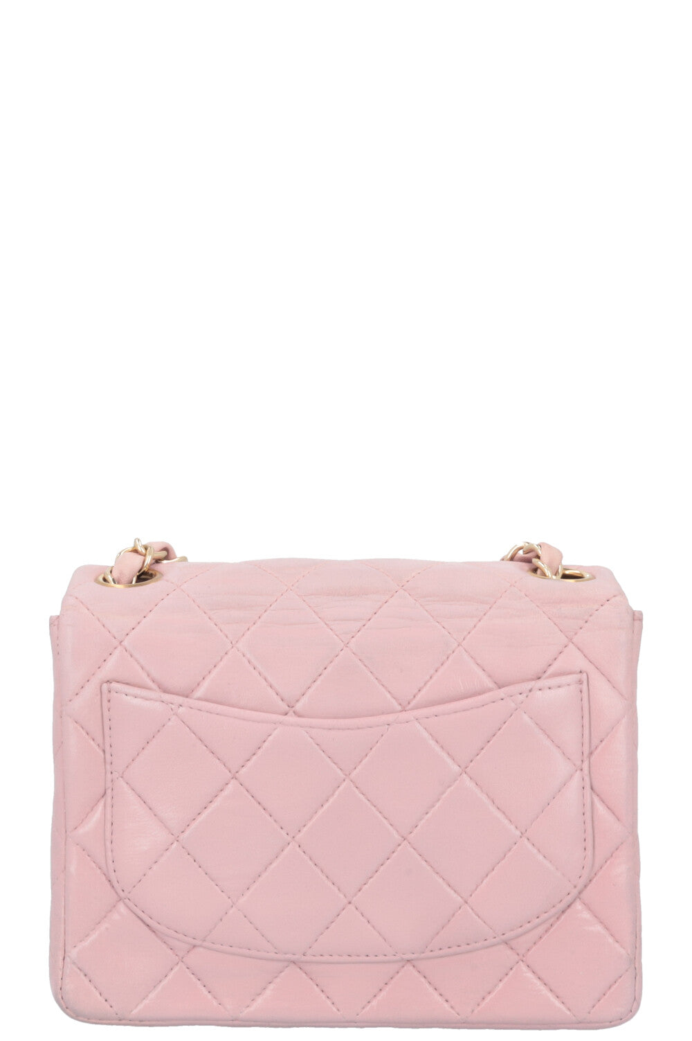 CHANEL Mini Square Flap Bag Leather Pink REAWAKE