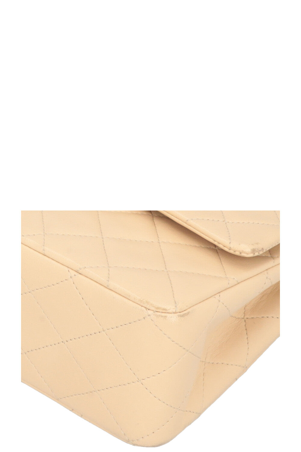 CHANEL Vintage Medium Double Flap Bag Beige