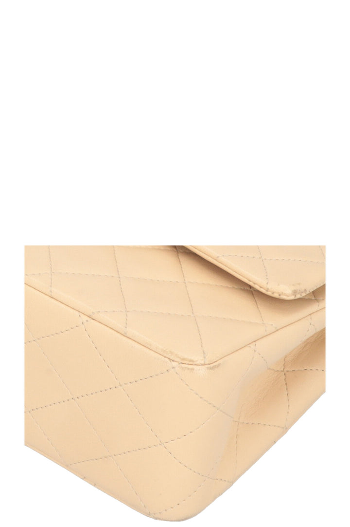 CHANEL Vintage Medium Double Flap Bag Beige