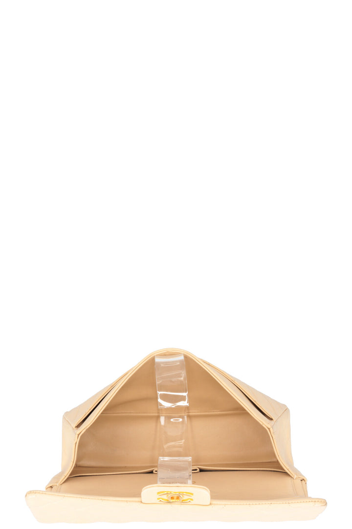 CHANEL Vintage Medium Double Flap Bag Beige