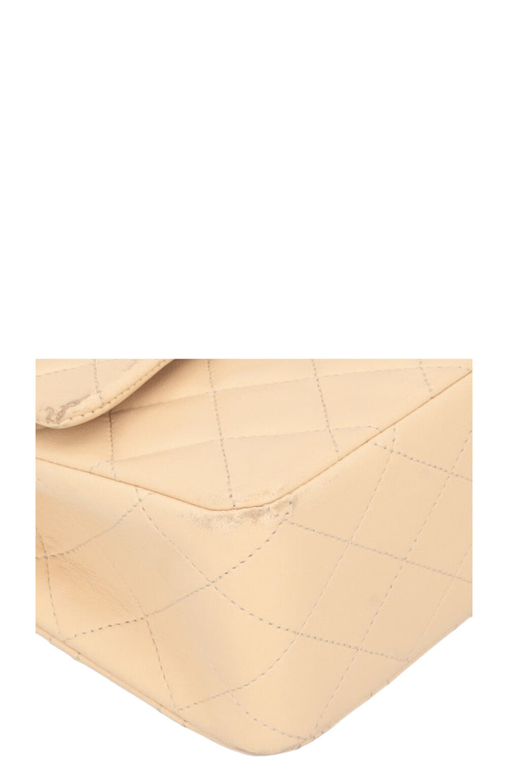 CHANEL Vintage Medium Double Flap Bag Beige