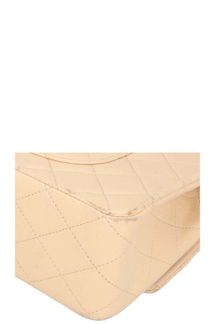 CHANEL Vintage Medium Double Flap Bag Beige