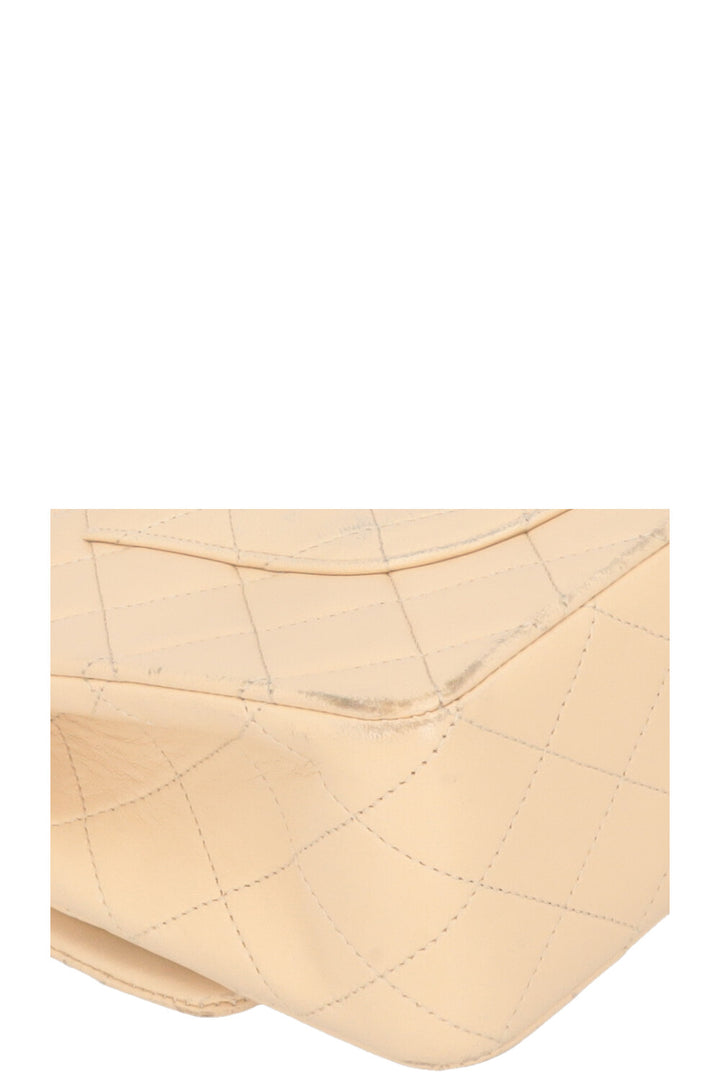 CHANEL Vintage Medium Double Flap Bag Beige