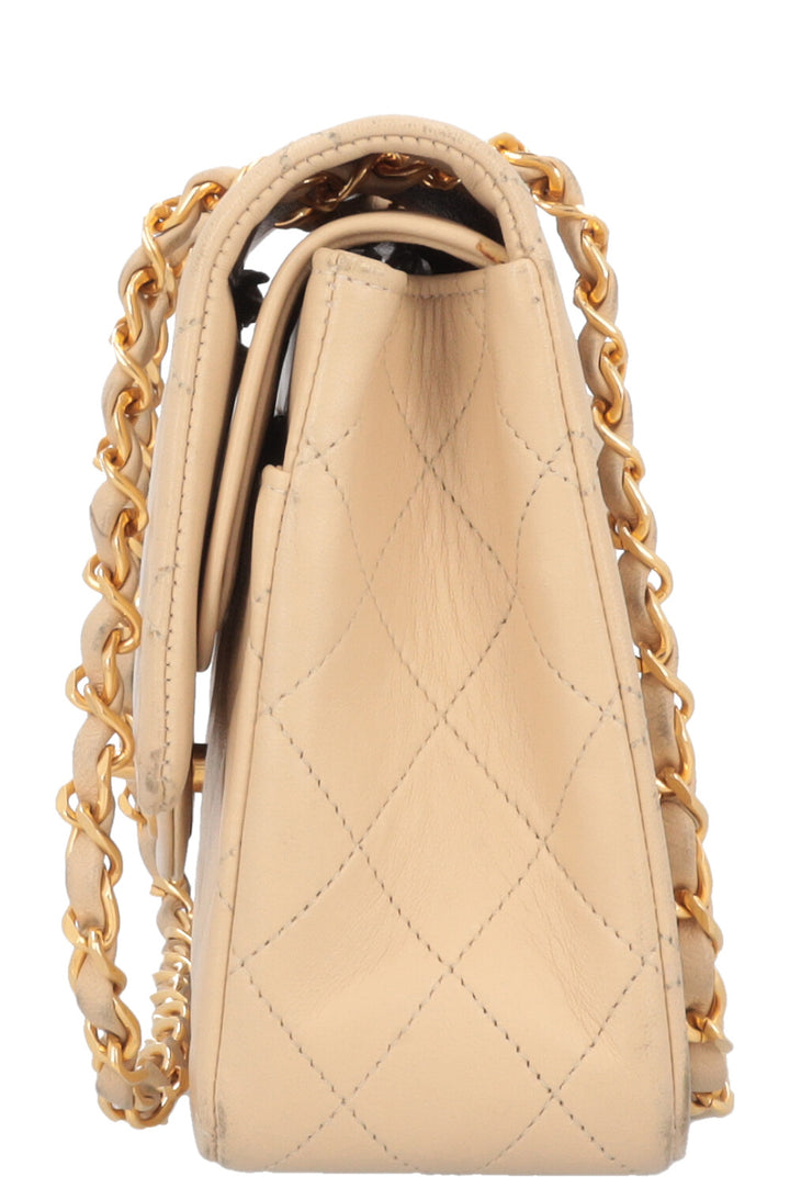 CHANEL Vintage Medium Double Flap Bag Beige