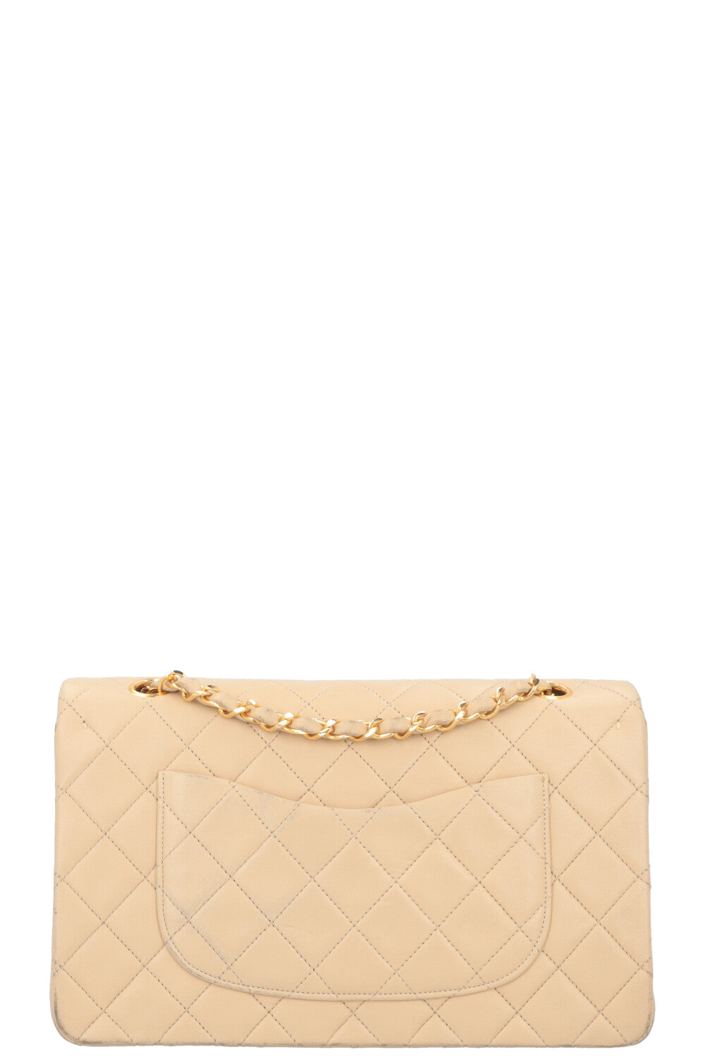 CHANEL Vintage Medium Double Flap Bag Beige