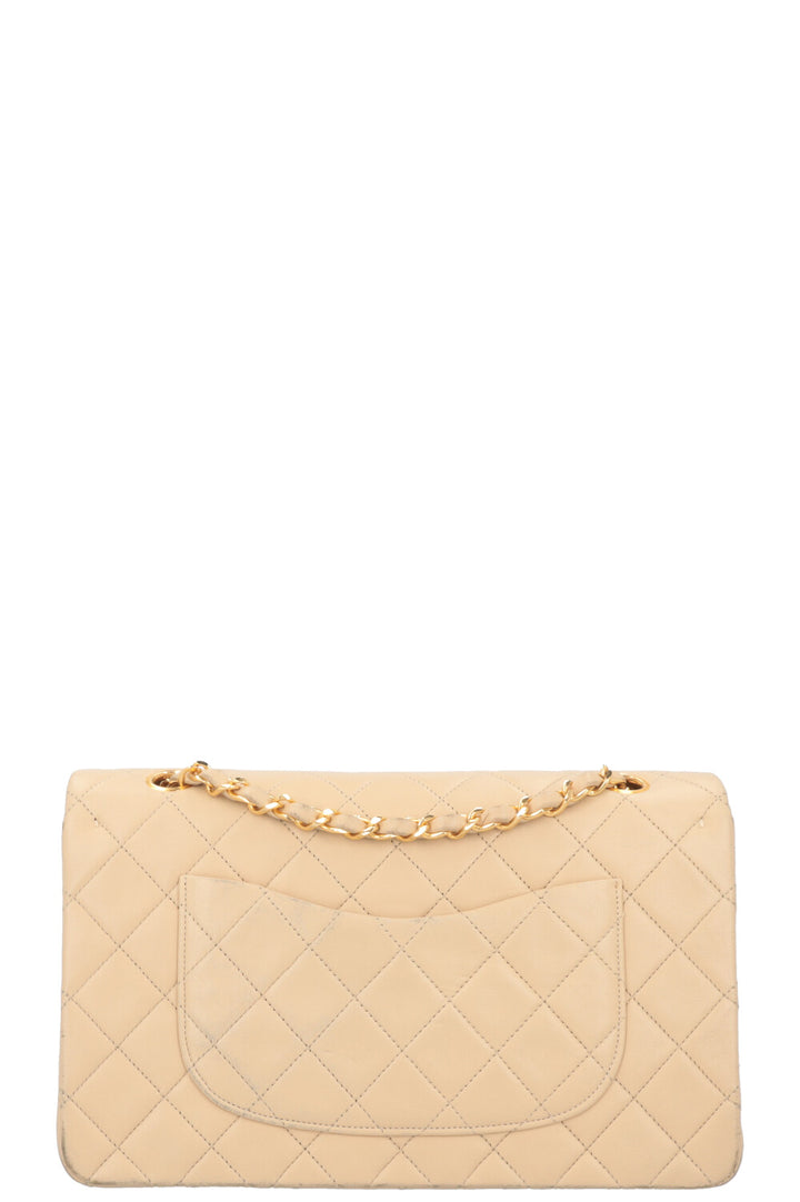 CHANEL Vintage Medium Double Flap Bag Beige