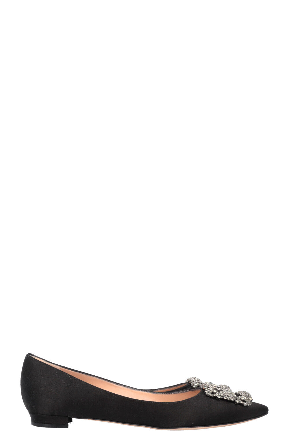MANOLO BLAHNIK Hangisi Flats Soie Noir