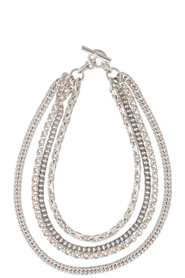 HERMÈS Multi Strand Chain D'Ancre Necklace Silver