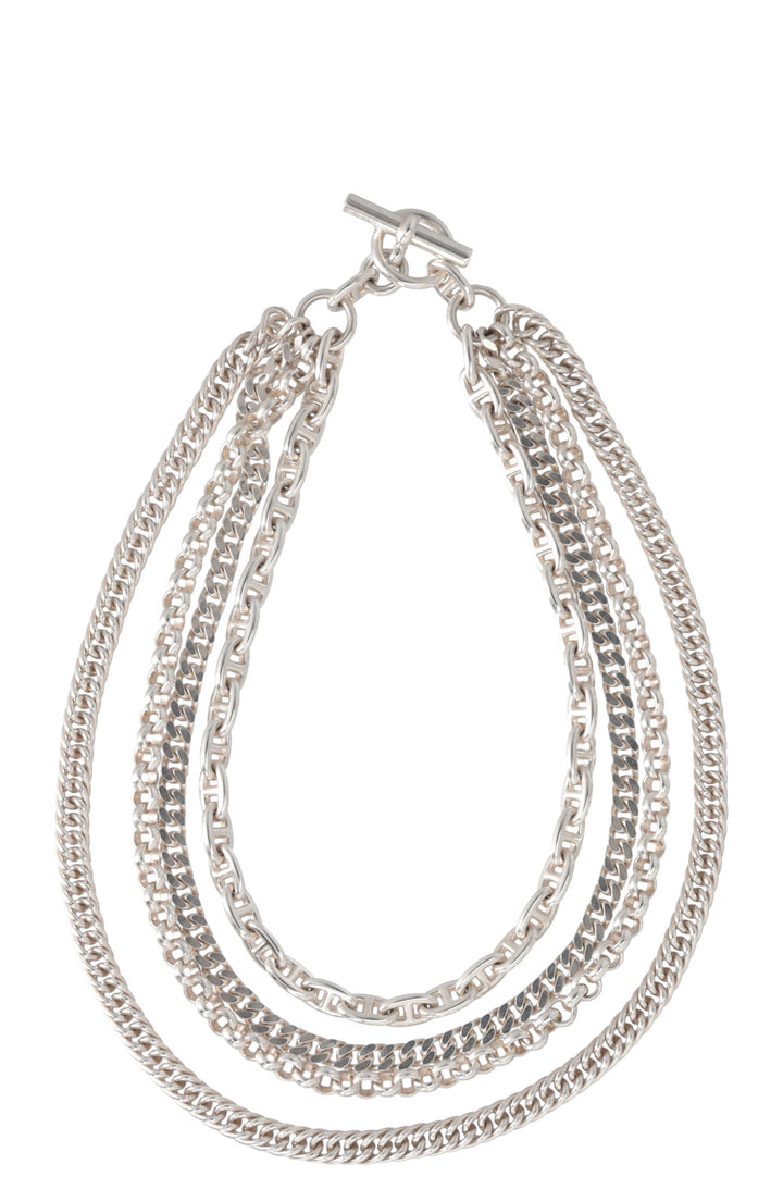 HERMÈS Multi Strand Chain D'Ancre Necklace Silver