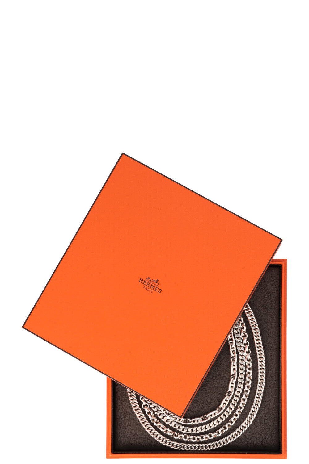 HERMÈS Multi Strand Chain D'Ancre Necklace Silver