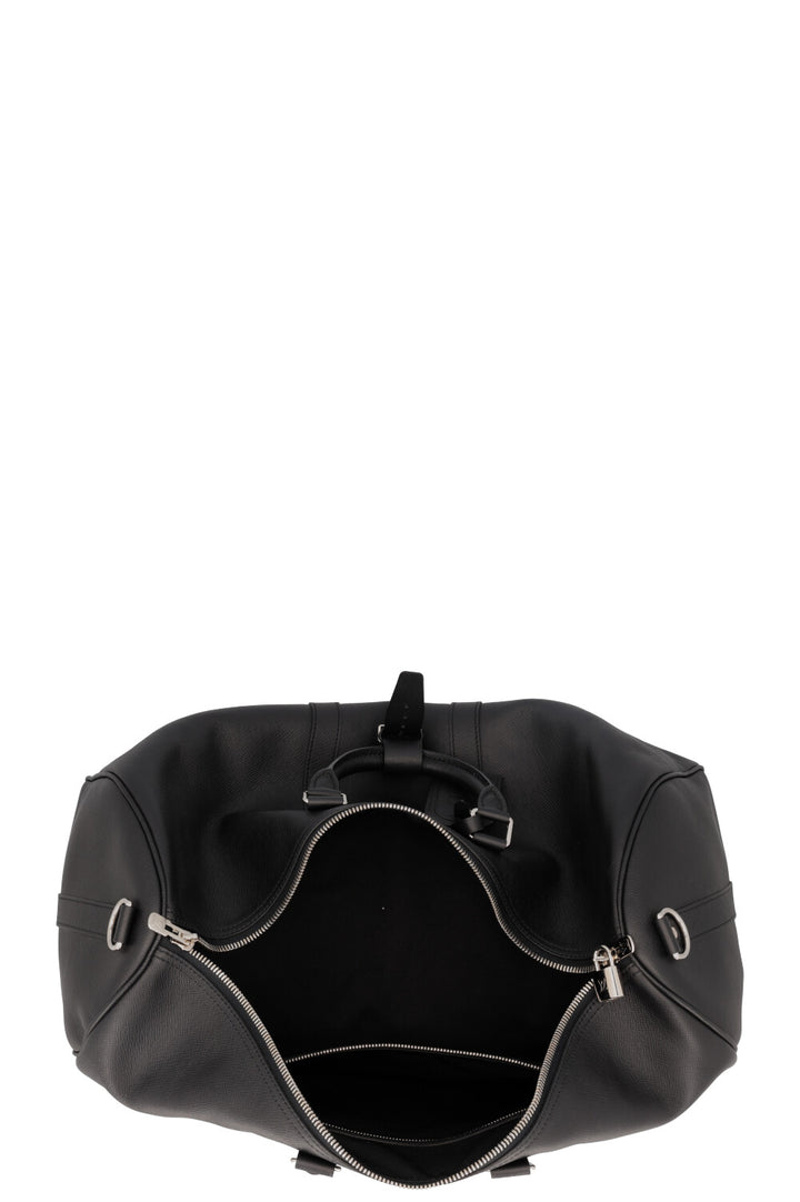 LOUIS VUITTON Keepall 50 Bandouliere Black Taiga Leather