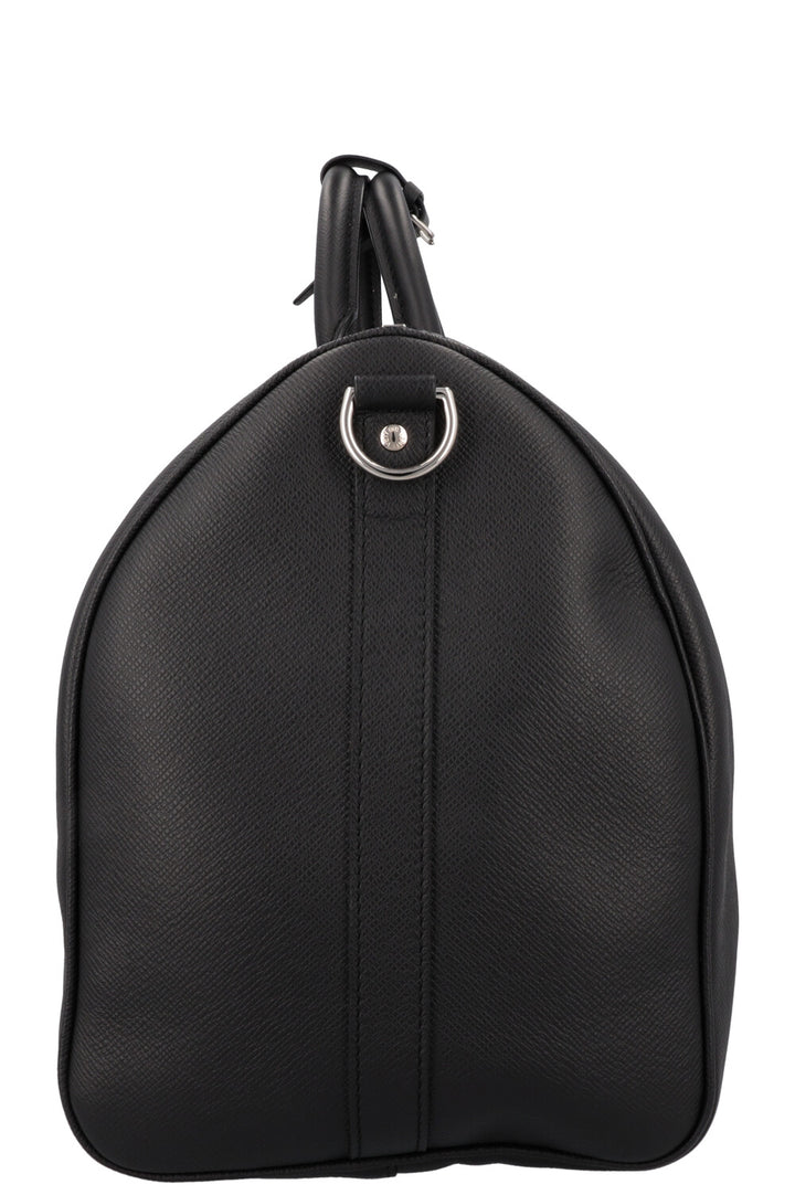 LOUIS VUITTON Keepall 50 Bandouliere Black Taiga Leather