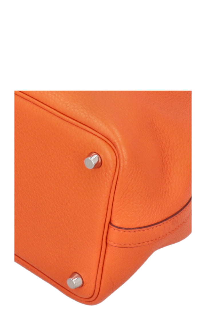 HERMÈS Sac Picotin 18 Clemence Orange