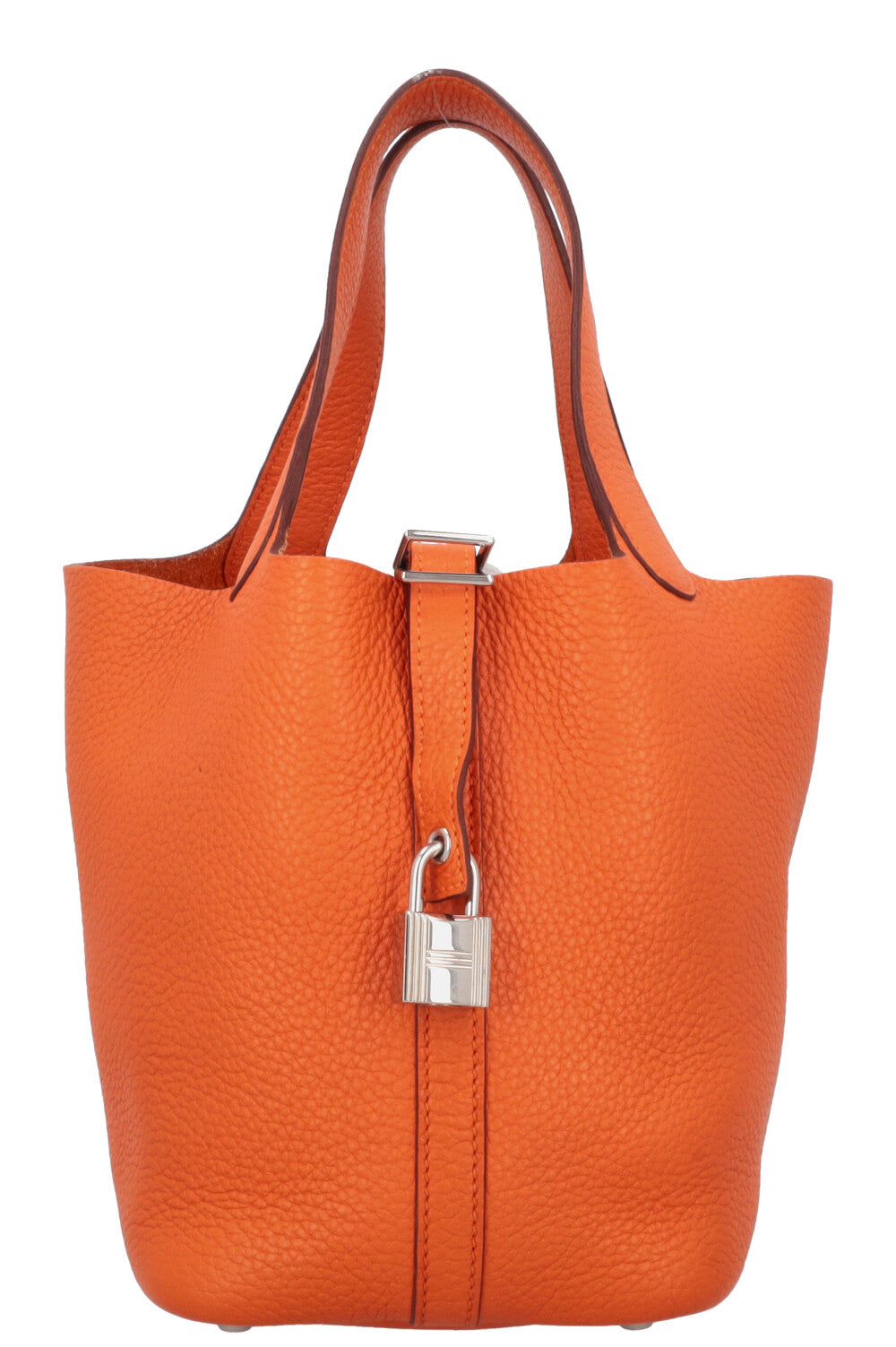 HERMÈS Sac Picotin 18 Clemence Orange