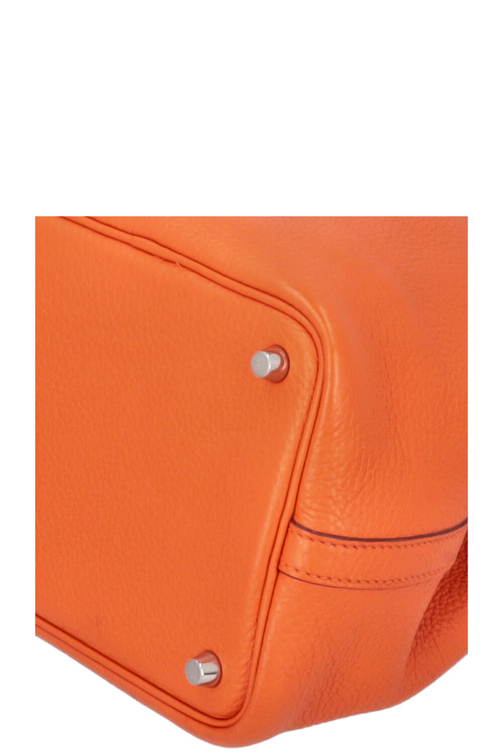 HERMÈS Sac Picotin 18 Clemence Orange