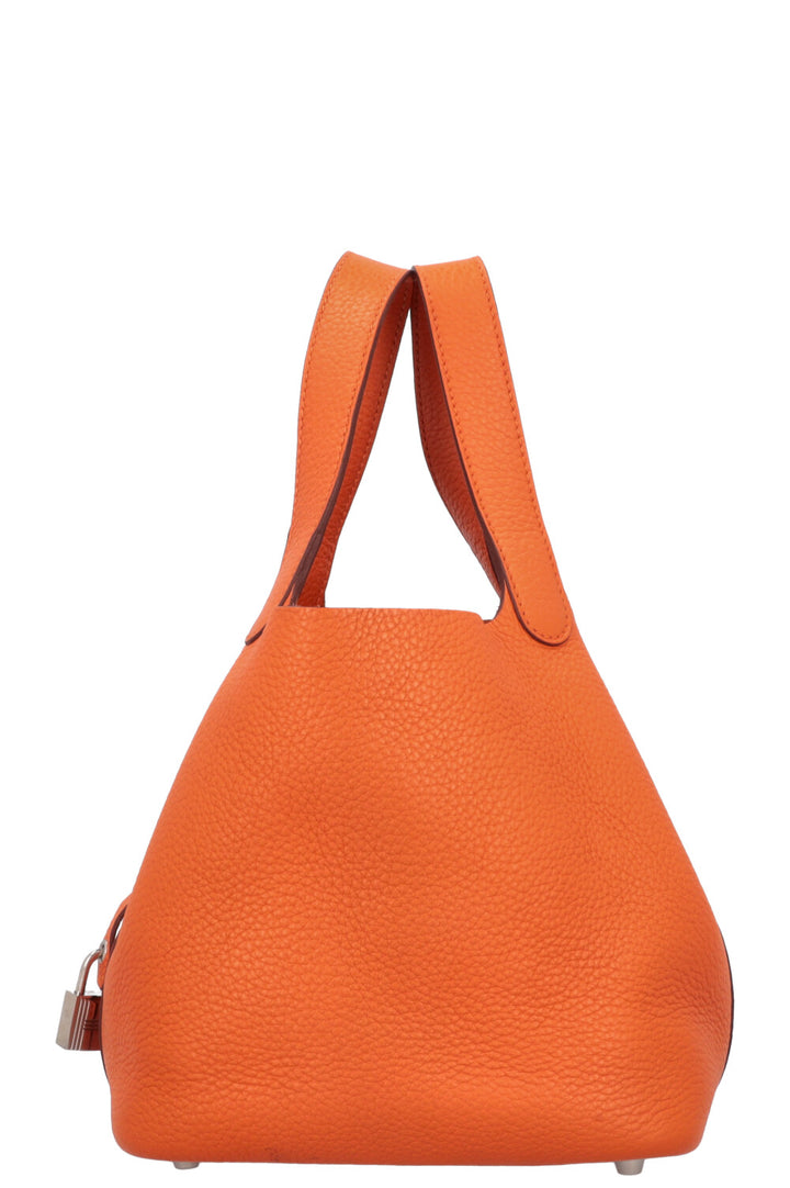 HERMÈS Sac Picotin 18 Clemence Orange