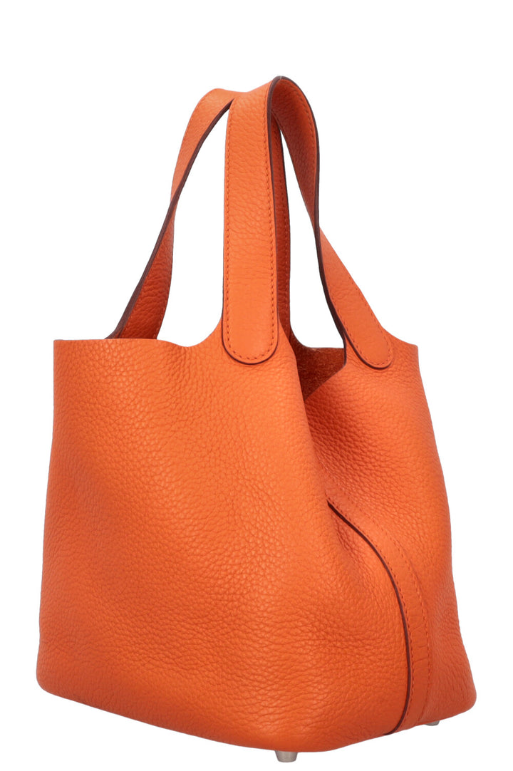 HERMÈS Sac Picotin 18 Clemence Orange