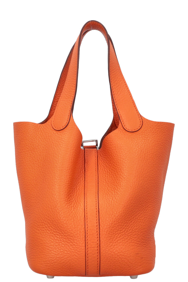 HERMÈS Sac Picotin 18 Clemence Orange