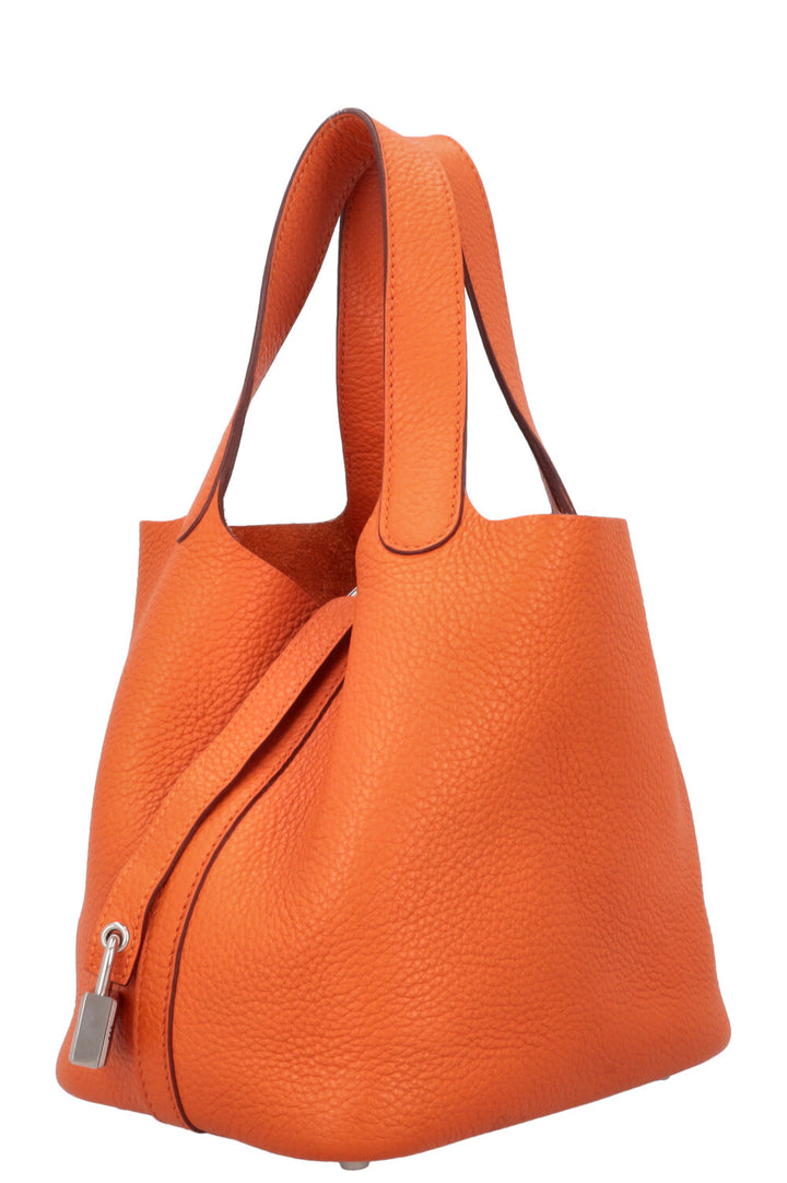 HERMÈS Sac Picotin 18 Clemence Orange