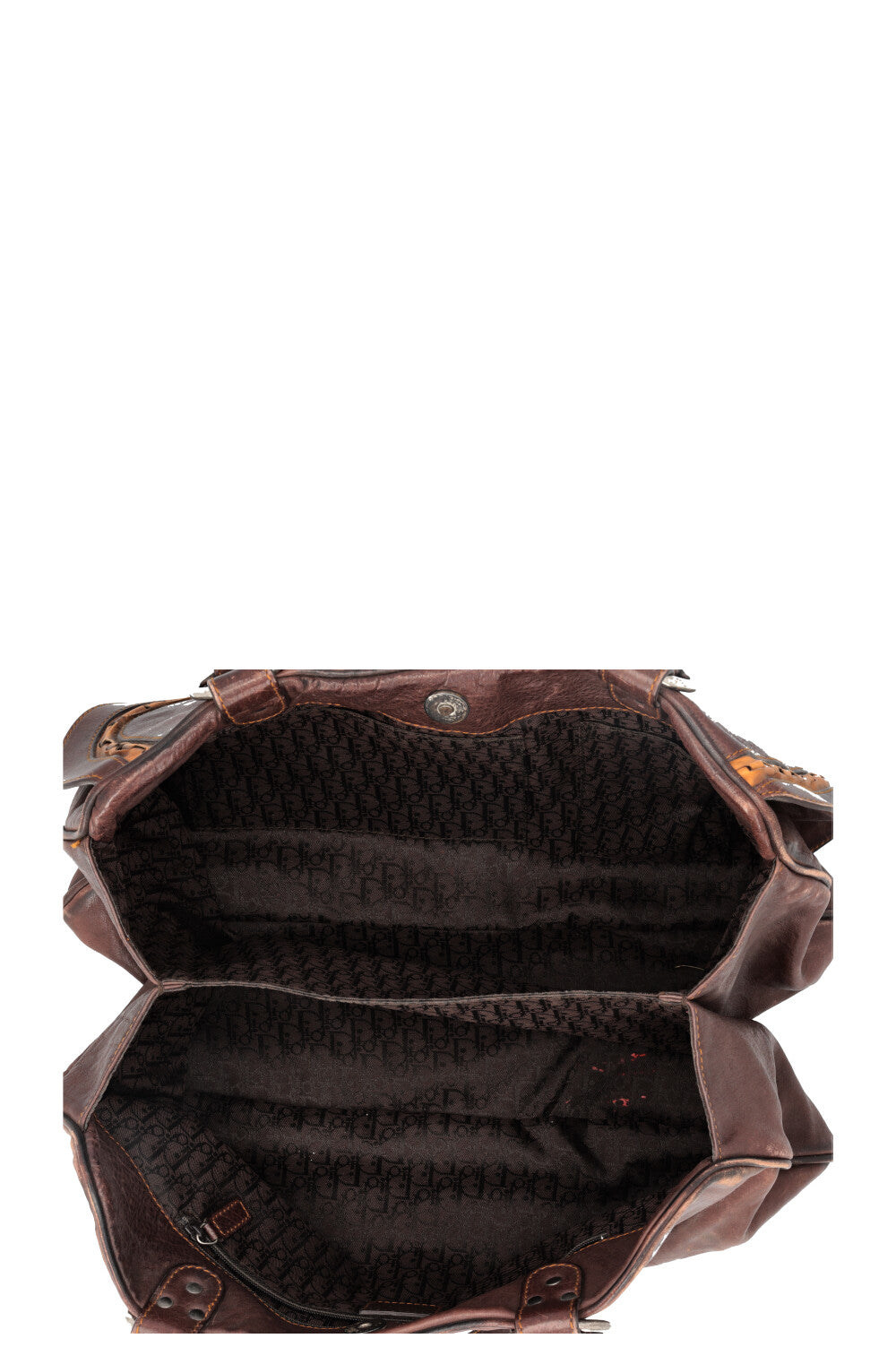 CHRISTIAN DIOR Large Gaucho Bag Leather Brown