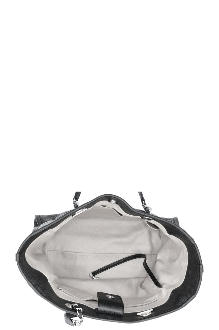 CHANEL Small Deauville Bag Patent Black