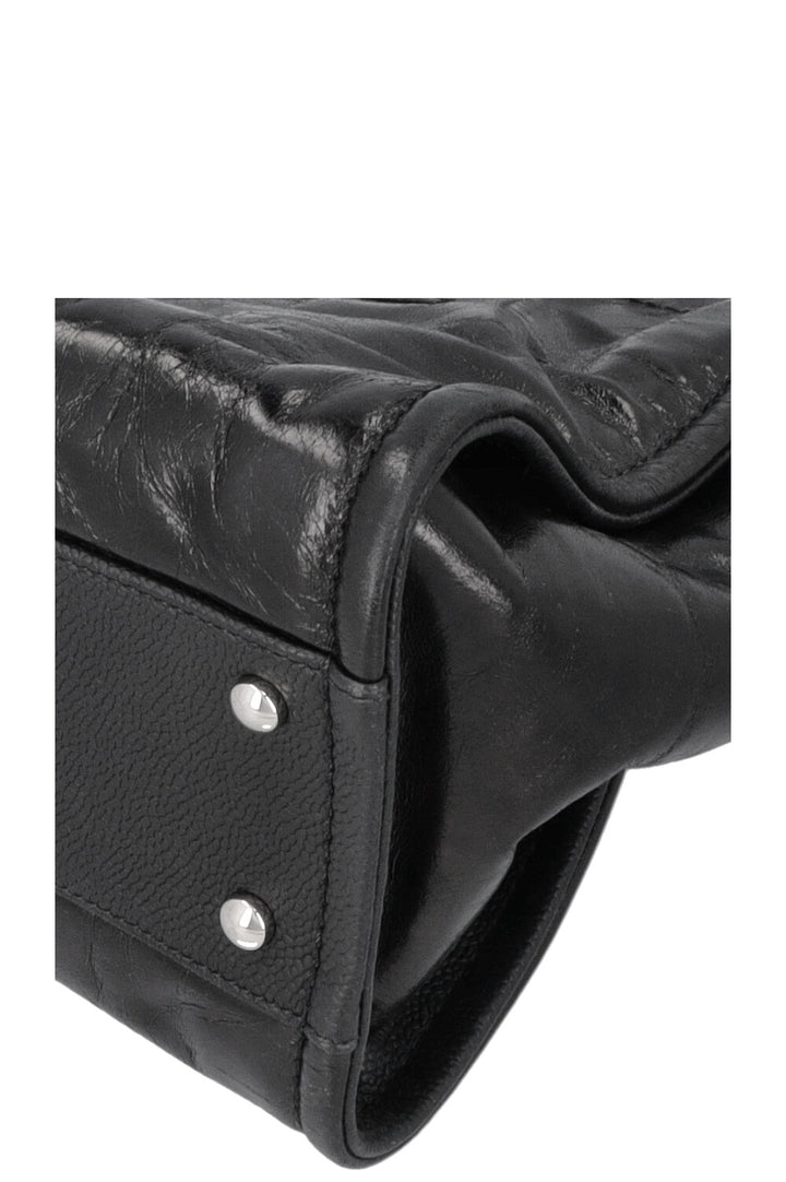 CHANEL Small Deauville Bag Patent Black