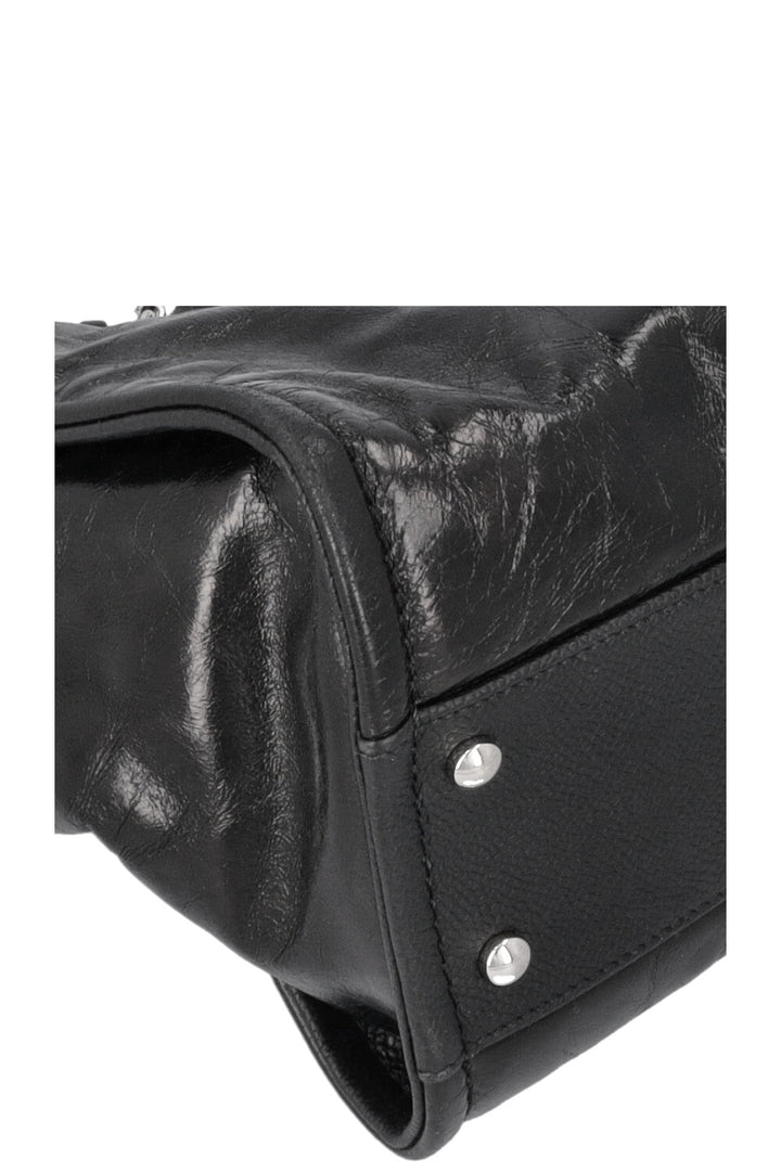 CHANEL Small Deauville Bag Patent Black