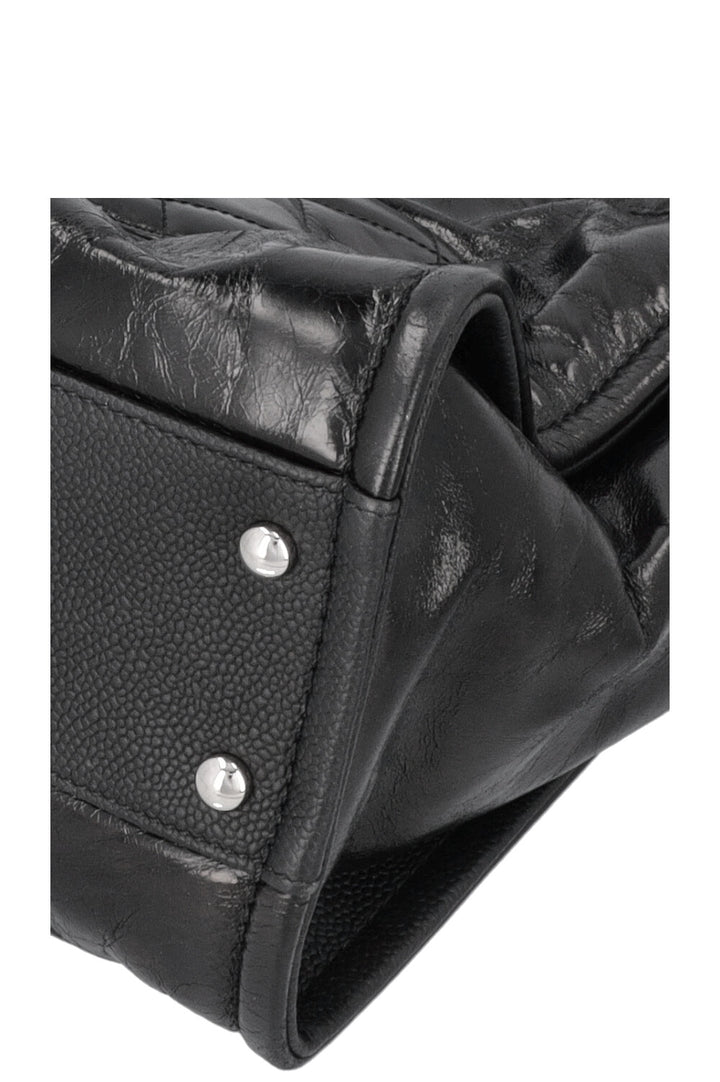 CHANEL Small Deauville Bag Patent Black
