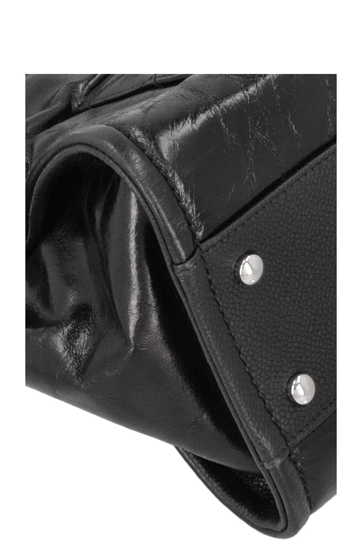 CHANEL Small Deauville Bag Patent Black