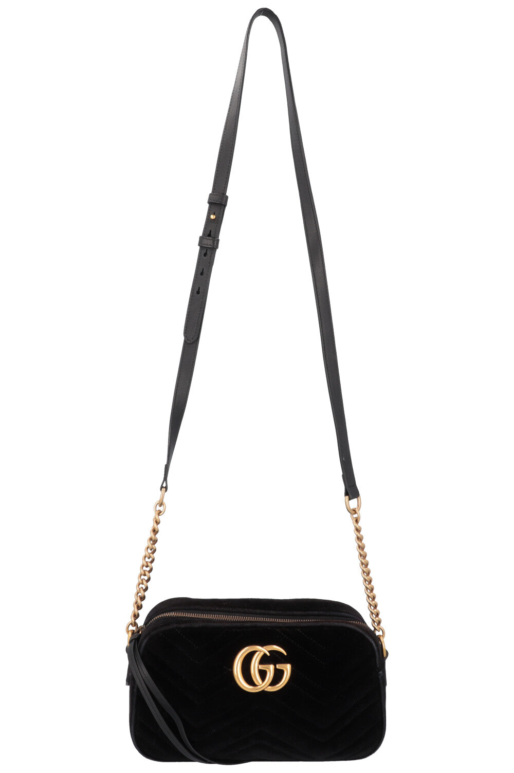 GUCCI Marmont Camera Bag Velvet Black